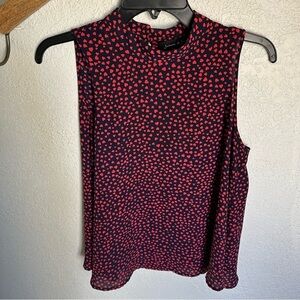 Jasmine & Juliana mock neck heart print tank top